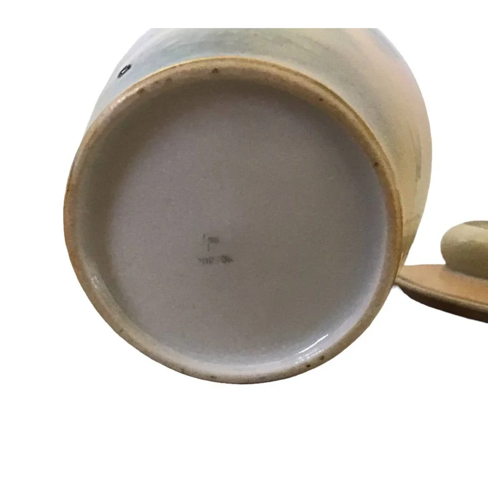 Vintage Noritake Hand Painted Palm Trees Jar With Lid Humidor 5 1/2